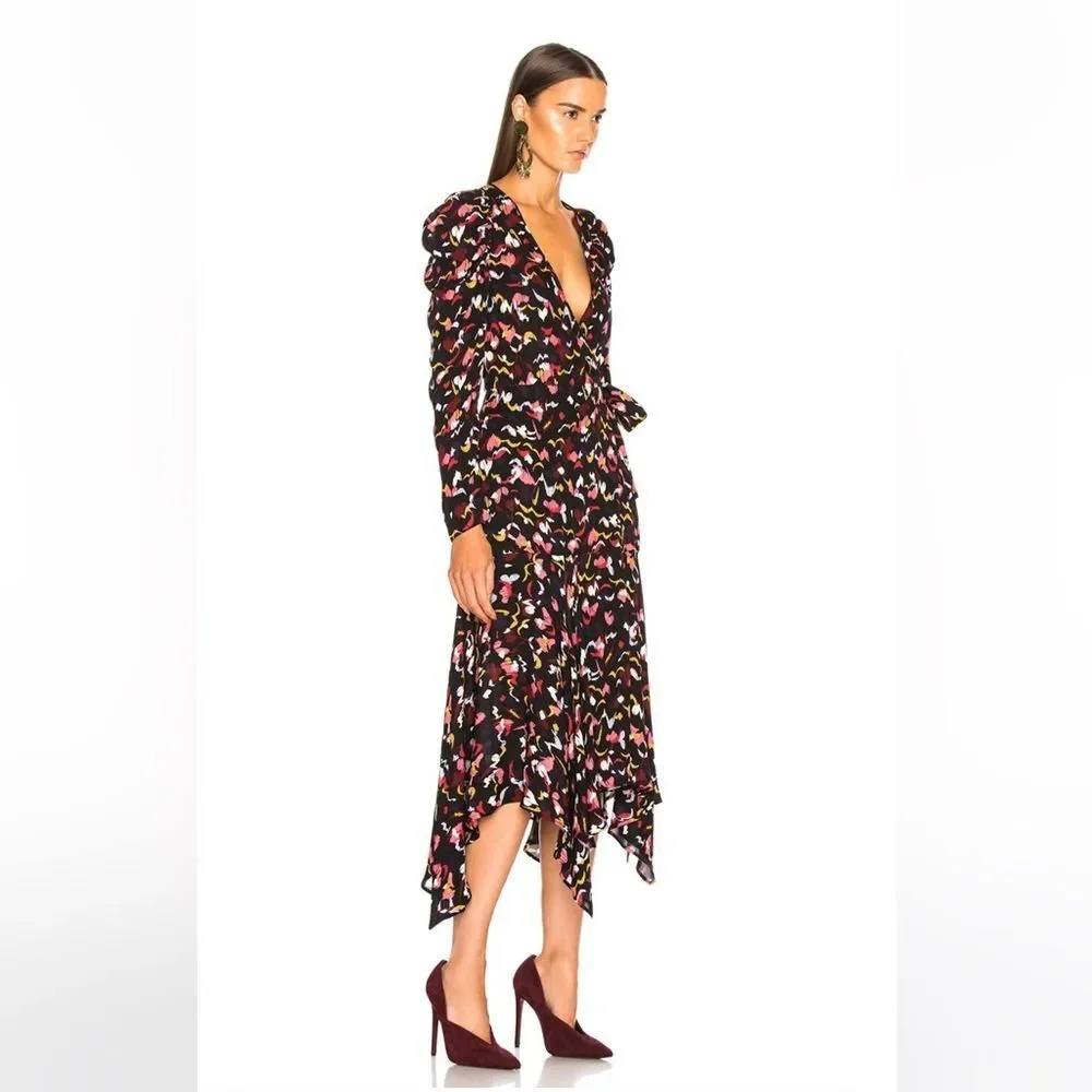 A.L.C. Tianna‎ Floral Wrap Midi Dress Size 4